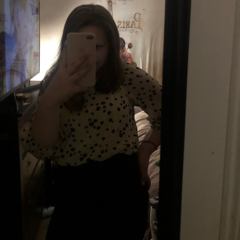 Creamy White and black dress